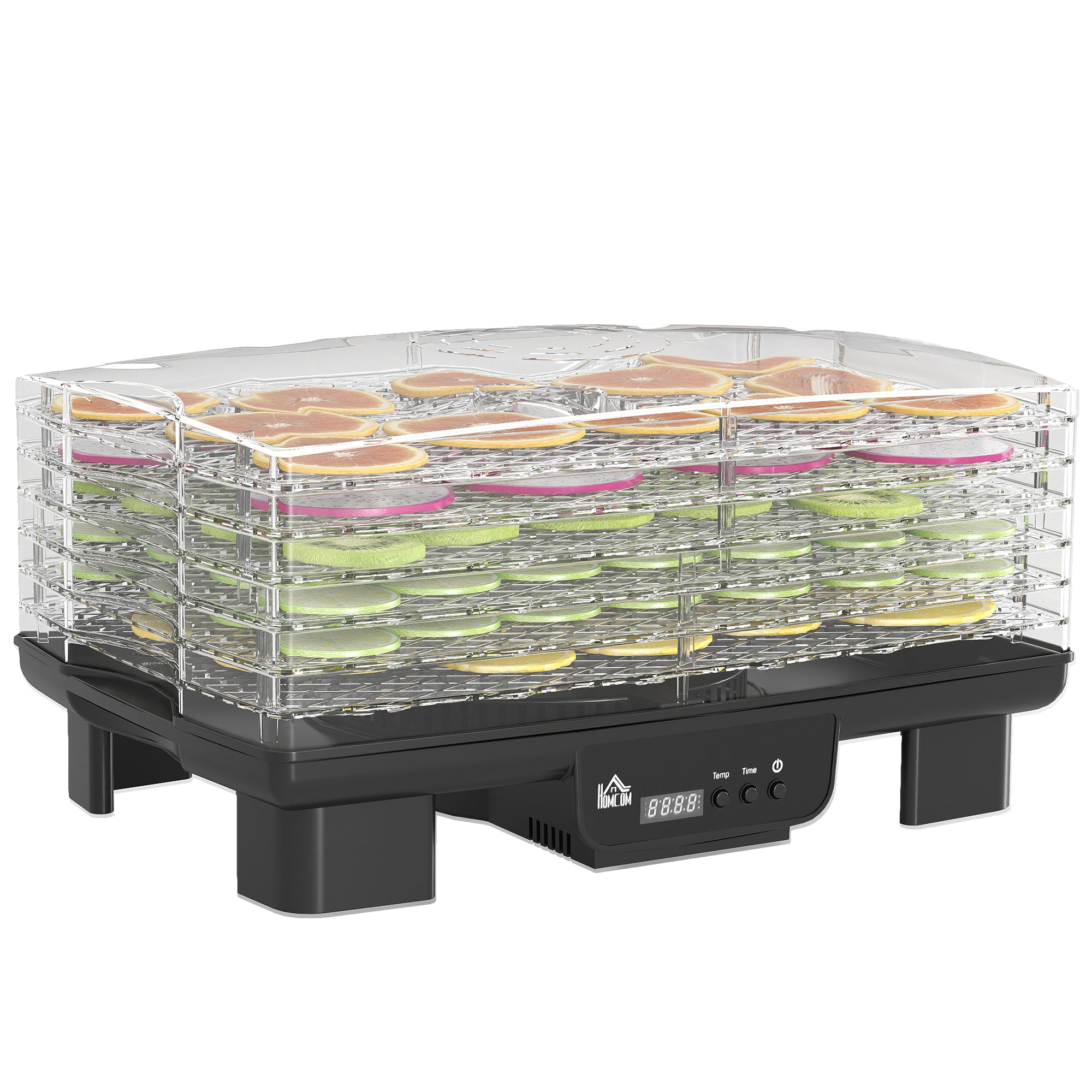 HOMCOM 40-70℃ Six-Tray Food Dehydrator - Black